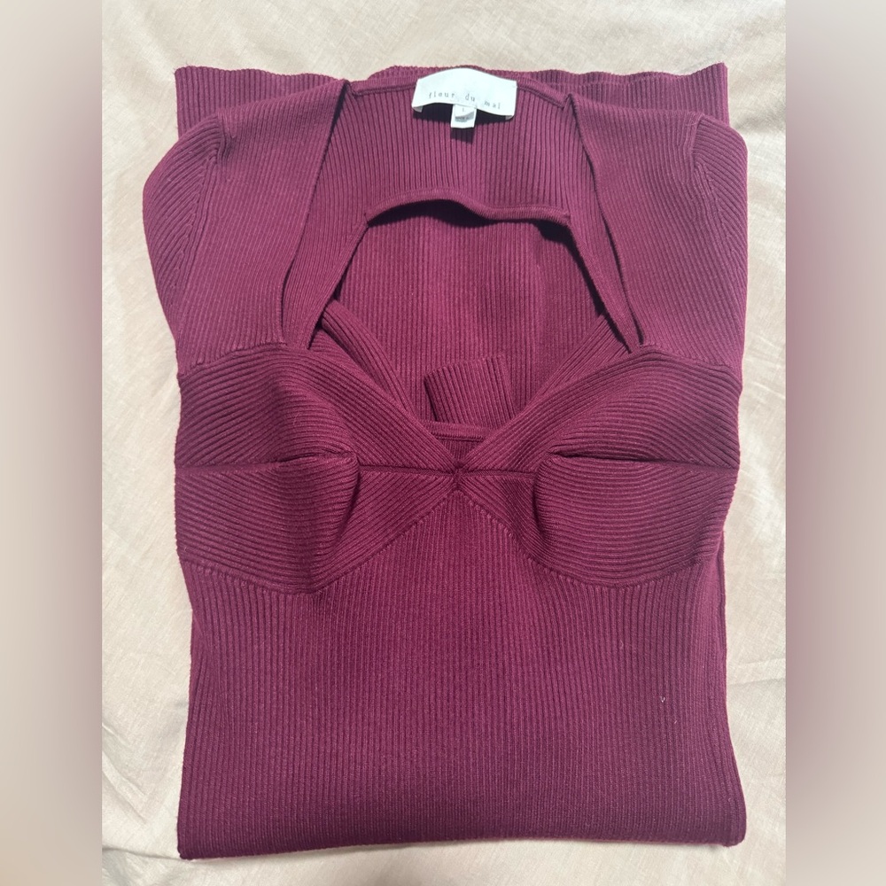 Fleur du Mal Long Sleeve Sweater Dress
